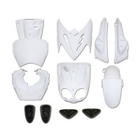 Kit Carénages MBK Stunt Naked avec Pads - Blanc Brillant