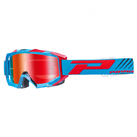 Masque Cross - PROGRIP 3200FL Venom Bleu / Rouge écran Miroir