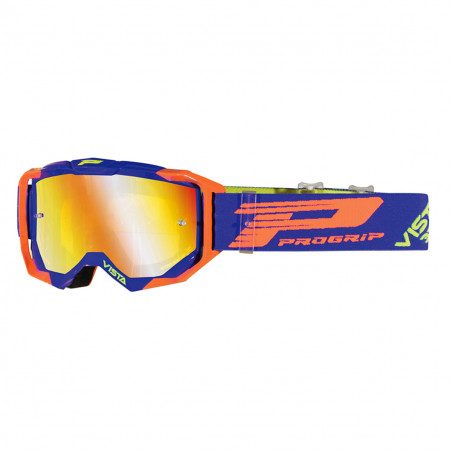 Masque Cross - PROGRIP 3303FL Vista Bleu / Orange fluo écran Miroir