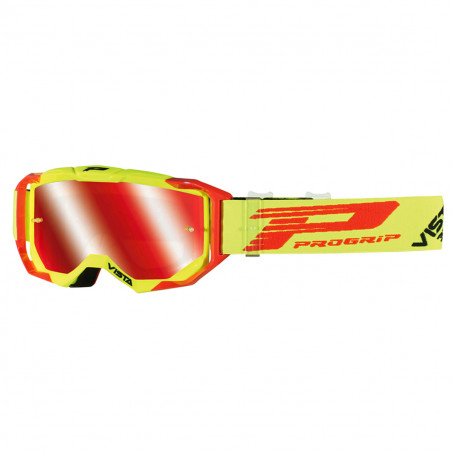 Masque Cross - PROGRIP 3303FL Vista Jaune Fluo écran Miroir