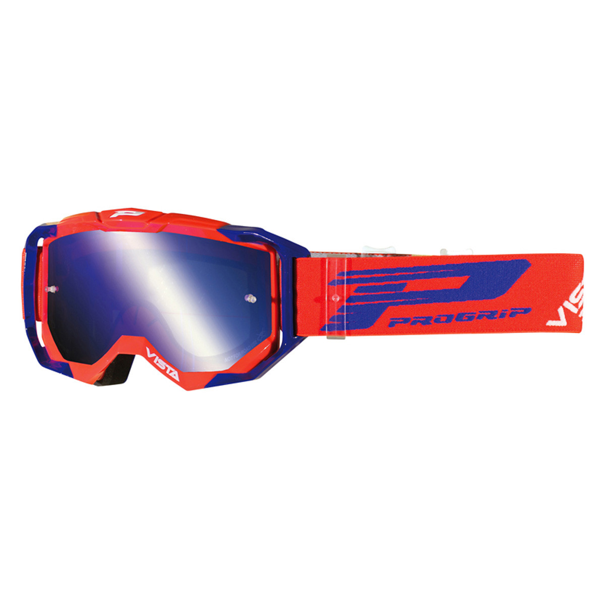 Gafas Cross - Enduro - PROGRIP 3303FL Vista - Rojo - Azul Cristal Espejo  /// en Stock en Bixess™