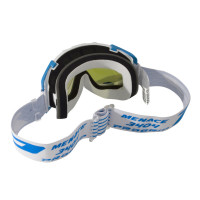 Masque / Lunettes Cross - PROGRIP 3404FL Menace Blanc / Bleu écran Miroir