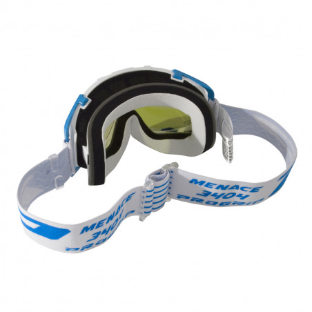 Masque / Lunettes Cross - PROGRIP 3404FL Menace Blanc / Bleu écran Miroir