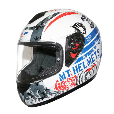 Casque Intégral Enfant - MT Thunder Sniper Uncle Blanc / Bleu