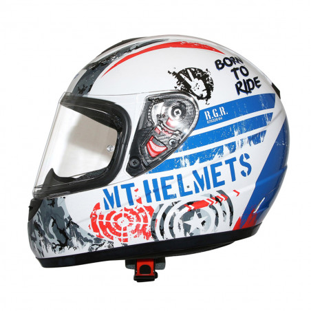 Casque Intégral Enfant - MT Thunder Sniper Blanc / Bleu