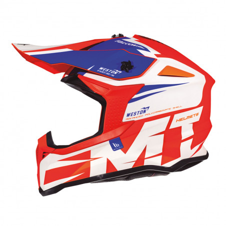 Casco Cross - MT - Falcon Weston - Naranja Fluor Brillante