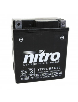 Batterie 12V 6Ah YTX7LBS - Nitro au Gel