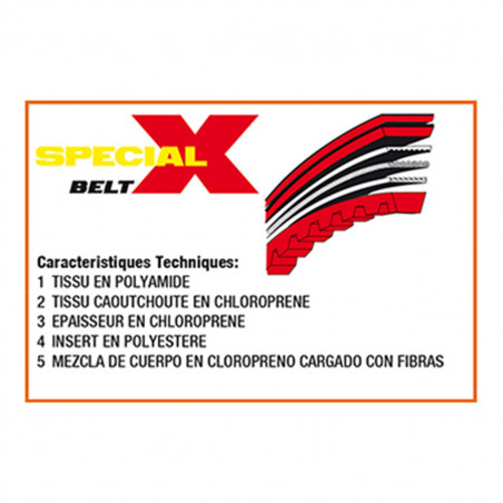 Courroie Piaggio Zip Vespa LX ET2 à partir de 2000 - MALOSSI X Special Belt carter court