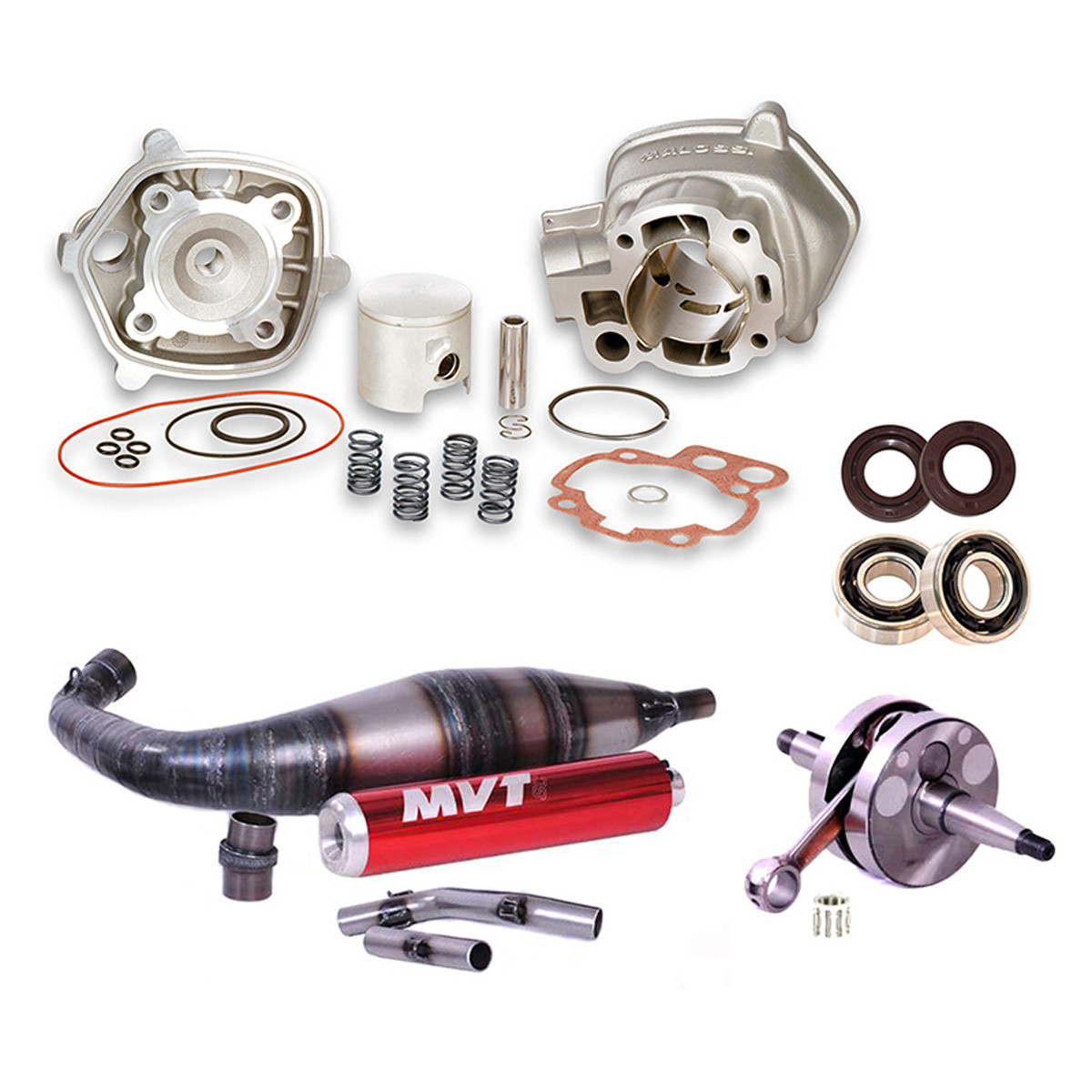 Pack Moteur & Pot 80cc AM6 - Kit MALOSSI MHR + Pot & Vilebrequin MVT