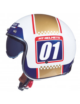 Casque Jet - MT Le Mans 2 SV Numberplate Blanc / Or