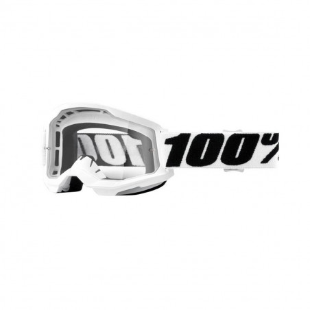 Masque / Lunettes Cross - 100% Strata 2 Essentiel Blanc Ecran Transparent