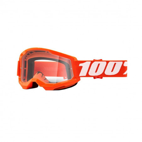 Masque / Lunettes Cross - 100% Strata 2 Essentiel Orange Ecran Transparent