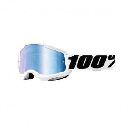 Masque / Lunettes Cross - 100% Strata 2 Essentiel Blanc Ecran Miroir