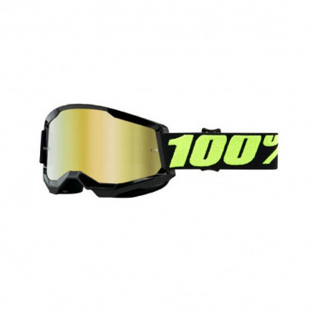Masque / Lunettes Cross - 100% Strata 2 Upsol Noir Ecran Miroir