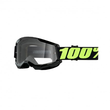 Masque / Lunettes Cross - 100% Strata 2 Upsol Noir Ecran Transparent