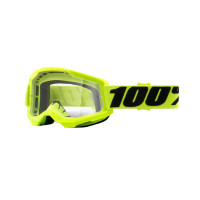 Masque / Lunettes Cross - 100% Strata 2 Essentiel Jaune Fluo Ecran Transparent