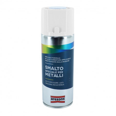 Bombe Peinture - Arexons Acrylique Smalto Spécial Métal Satin Blanc