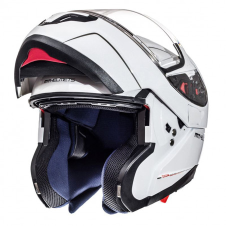 Casque Modulable - MT Atom Double Ecran - Uni Blanc Brillant