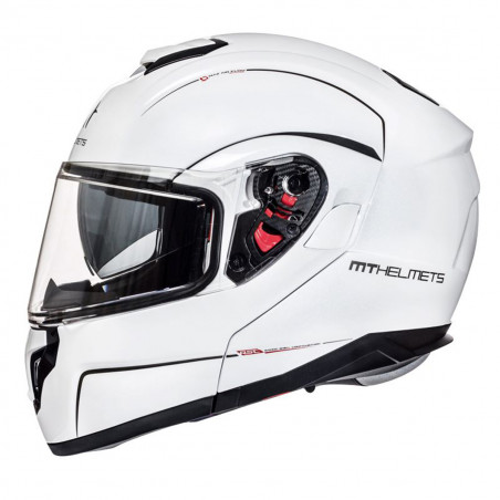 Casque Modulable - MT Atom SV Double Ecrans Blanc Brillant