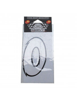 Autocollant / Sticker - MERYT Numéro 0 Blanc 9cm