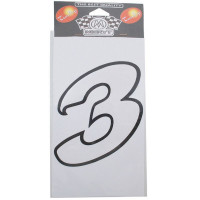 Autocollant / Sticker - MERYT Numéro 3 Blanc 13cm