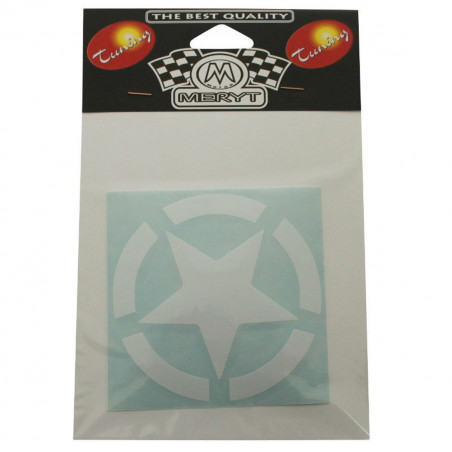 Autocollant / Sticker - MERYT Etoile Blanc 10 x 10cm
