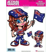 Autocollant / Sticker - LETHAL THREAT Australia Girl 15 x 20cm