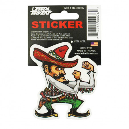 Autocollant / Sticker - LETHAL THREAT Mini Vilain Mexicain Bagarre 6 x 8cm