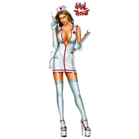 Autocollant / Sticker - LETHAL THREAT Naughty Nurse 7 x 25cm