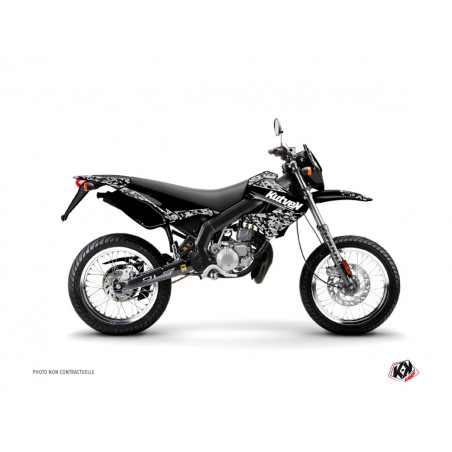 Kit Deco Autocollant / Sticker Derbi DRD Xtreme XRace avant 2010 - Kutvek Predator Noir