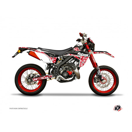 Kit Deco Autocollant / Sticker Rieju MRT à partir de 2010 - Kutvek Predator Rouge / Blanc
