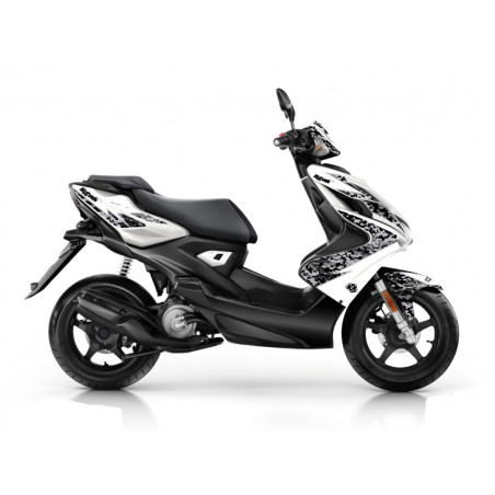 Kit Deco Autocollant / Sticker MBK Nitro Yamaha Aerox avant 2013 - Kutvek Pretador Blanc