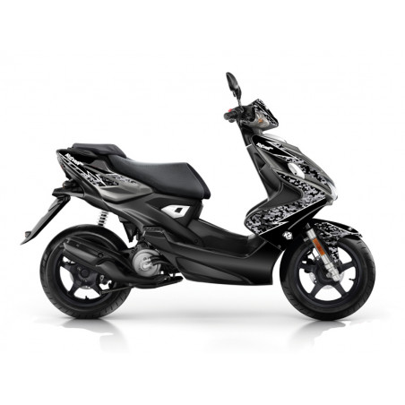 Kit Deco Autocollant / Sticker MBK Nitro Yamaha Aerox avant 2013 - Kutvek Pretador Noir