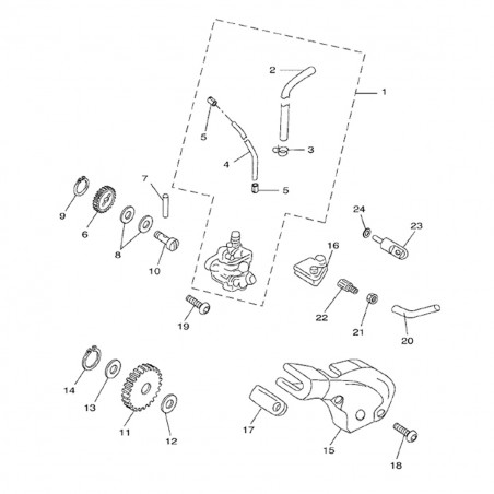 Piñón bomba de aceite Minarelli AM6 13/24 Dientes - TOP PERFORMANCES
