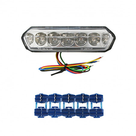 Feu arrière Derbi Senda SMT RCR LED avec clignotants transparent