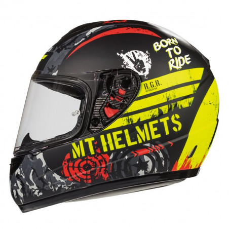Casque Intégral Enfant - MT Thunder Sniper Noir Mat / Jaune Fluo