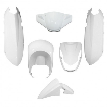 Kit Carénages Peugeot Kisbee - Blanc Brillant 6 pièces