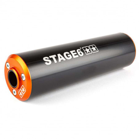 Pot Passage Haut Droit Beta RR 80 / 90cc - CNC Noir / Orange Stage6