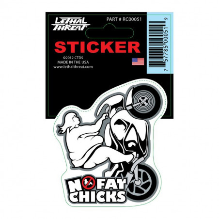 Autocollant / Sticker - LETHAL THREAT Mini Vilain No Fat Chicks 6 x 8cm