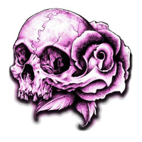 Autocollant / Sticker - LETHAL THREAT Mini Purple Skull 6 x 8cm