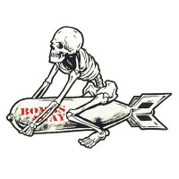 Autocollant / Sticker - LETHAL THREAT Mini Bombs Away Skeleton 6 x 8cm