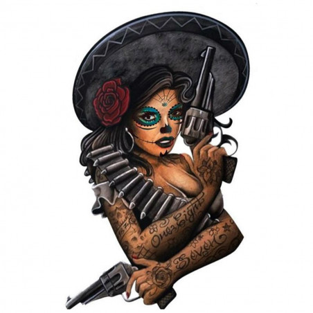 Autocollant / Sticker - LETHAL THREAT Mini Bandido Girl 6 x 8cm