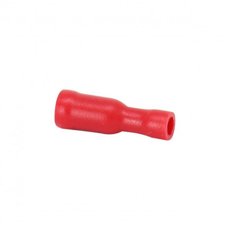 Cosse Electrique Ronde Pré-isolée Femelle avec Protection - 4mm 0.25 à 1.5mm² - Rouge