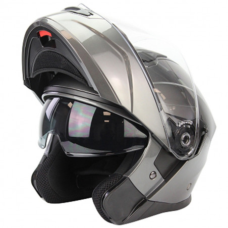 Casque Modulable - MT Atom SV Double Ecrans Blanc Brillant
