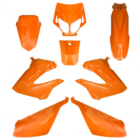 Kit Carénages Derbi Senda de 2000 à 2010 - 8 pièces Orange