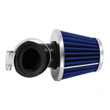 Filtre à air PHVA / PHBN - Replay Type KN Middle FC 28 / 35mm coudé 90 degrés Chromé / Bleu