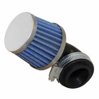 Filtre à air PHVA / PHBN - Replay KN Small FC 28 / 35mm coudé 90 degrés Chromé / Bleu