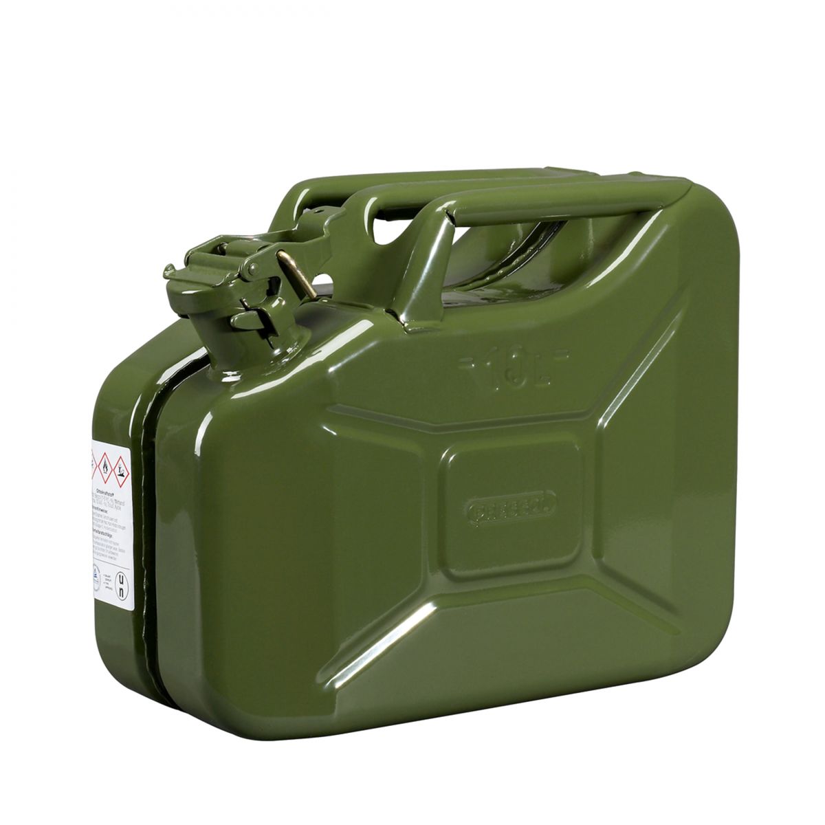 Jerrycan / Bidón de Gasolina 10L Metal Verde Militar Tipo US - Pressol ///  en Stock en BIXESS™