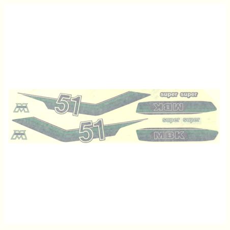 Kit Déco Autocollant / Sticker Motobecane 51 Super - Vert 8 pièces