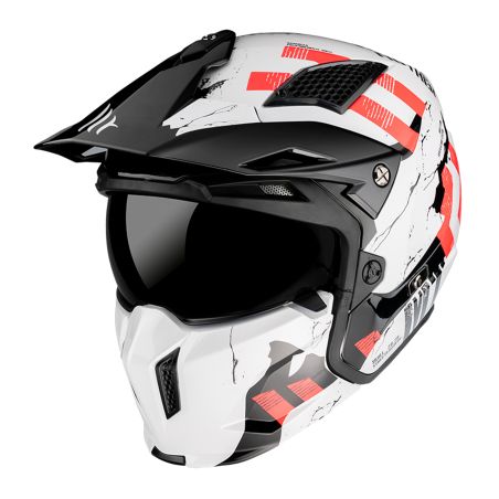 Casque Trial - MT Streetfighter SV Skull Blanc Nacré Brillant